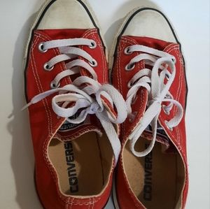 Red Low Cut Converse Sneakers